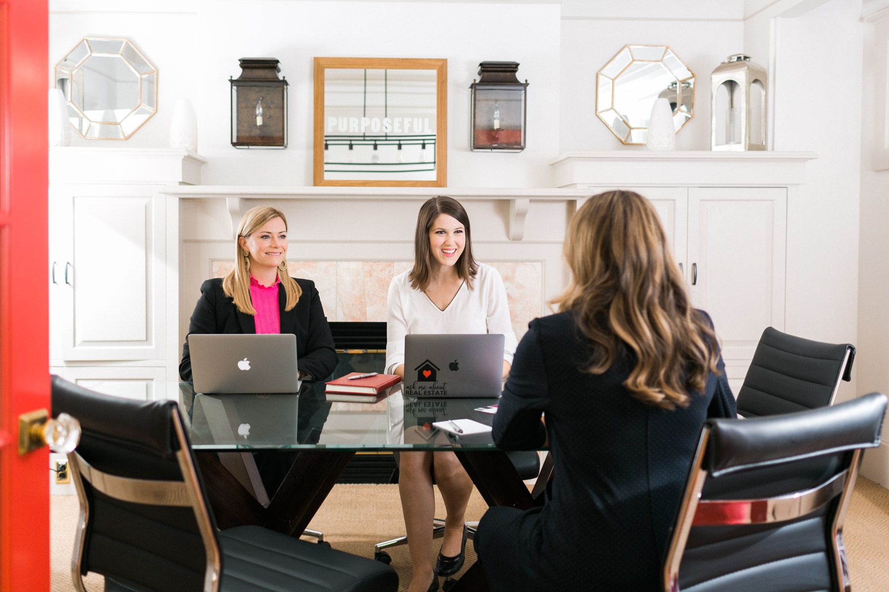 women meeting working at laptops