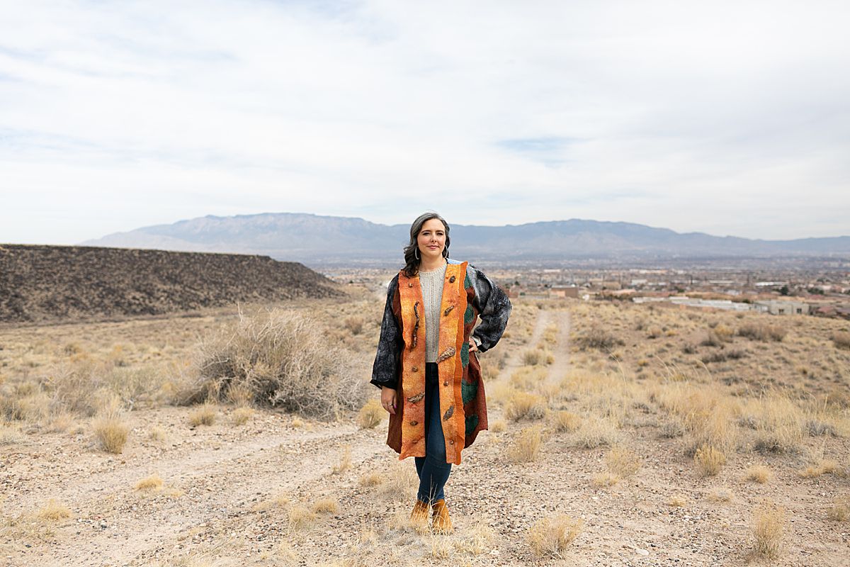 woman coach walking outdoors in southwest desert