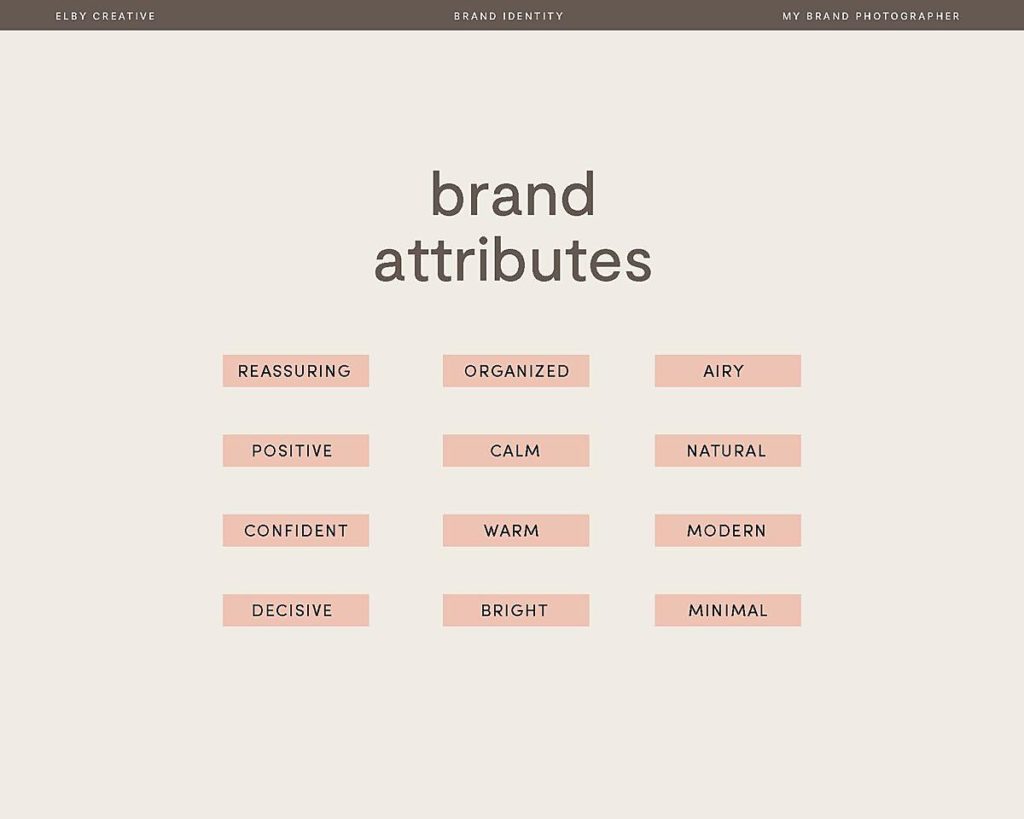 brand attributes for brand identity for a brand photographer